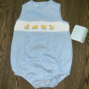 petit bebe striped romper